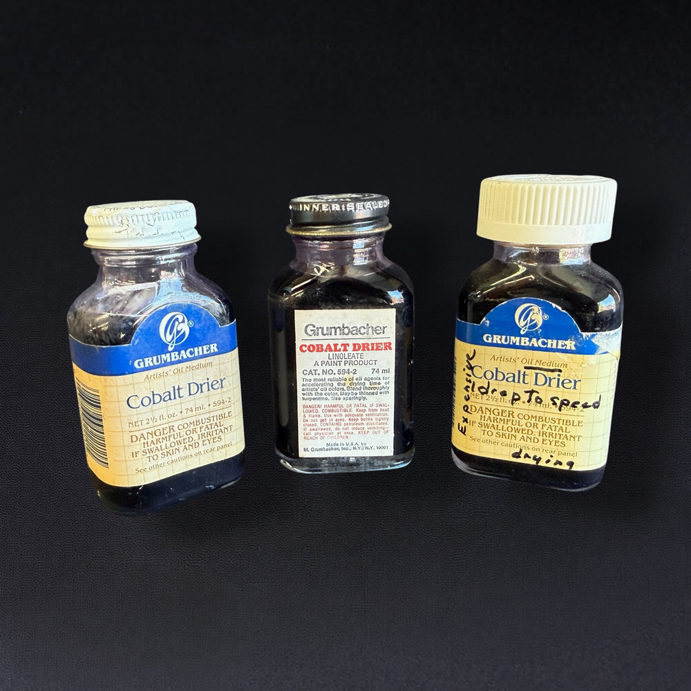 Grumbacher Cobalt Drier Linoleate Lot of 3 Oil Painting Medium USA